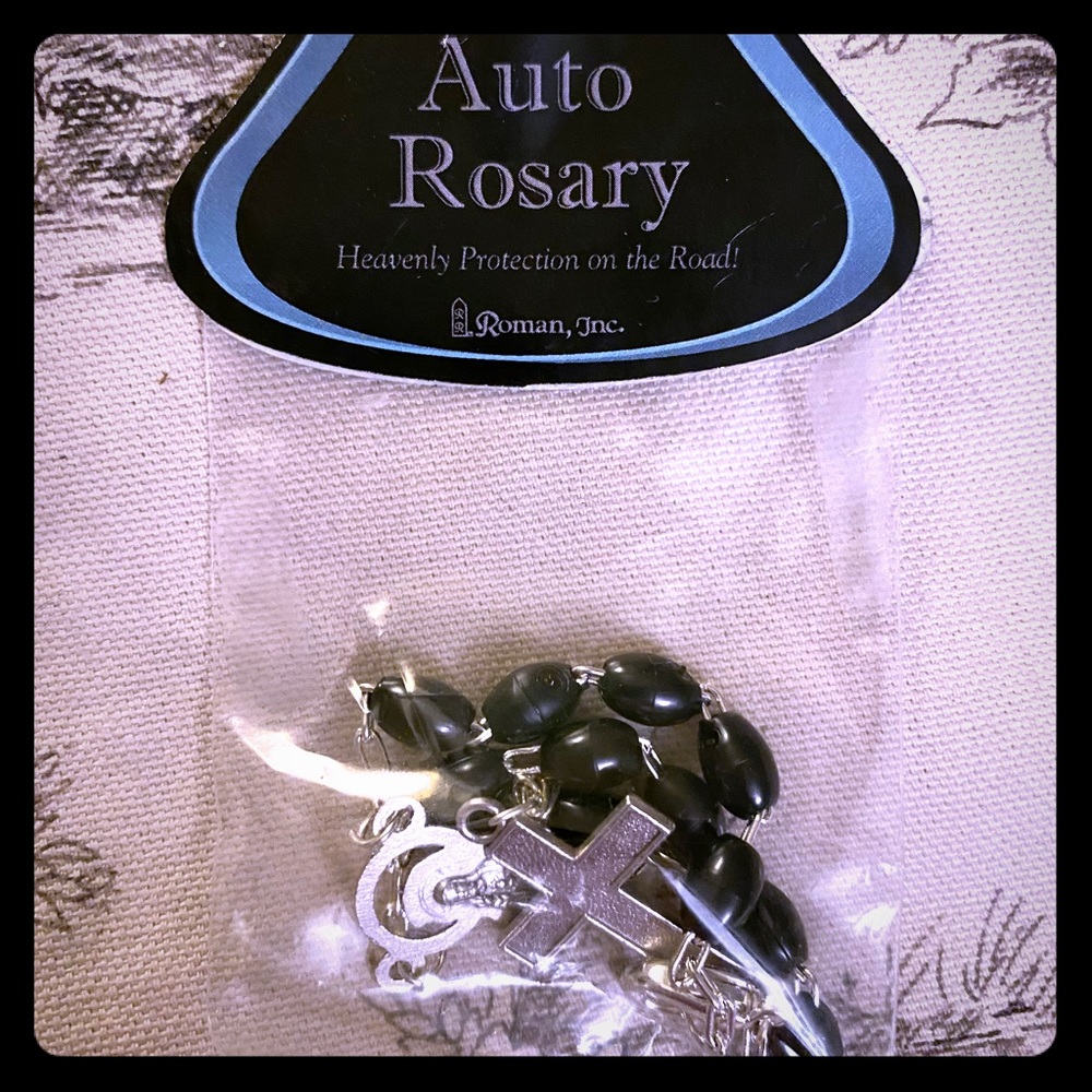 Brand new in package auto rosary